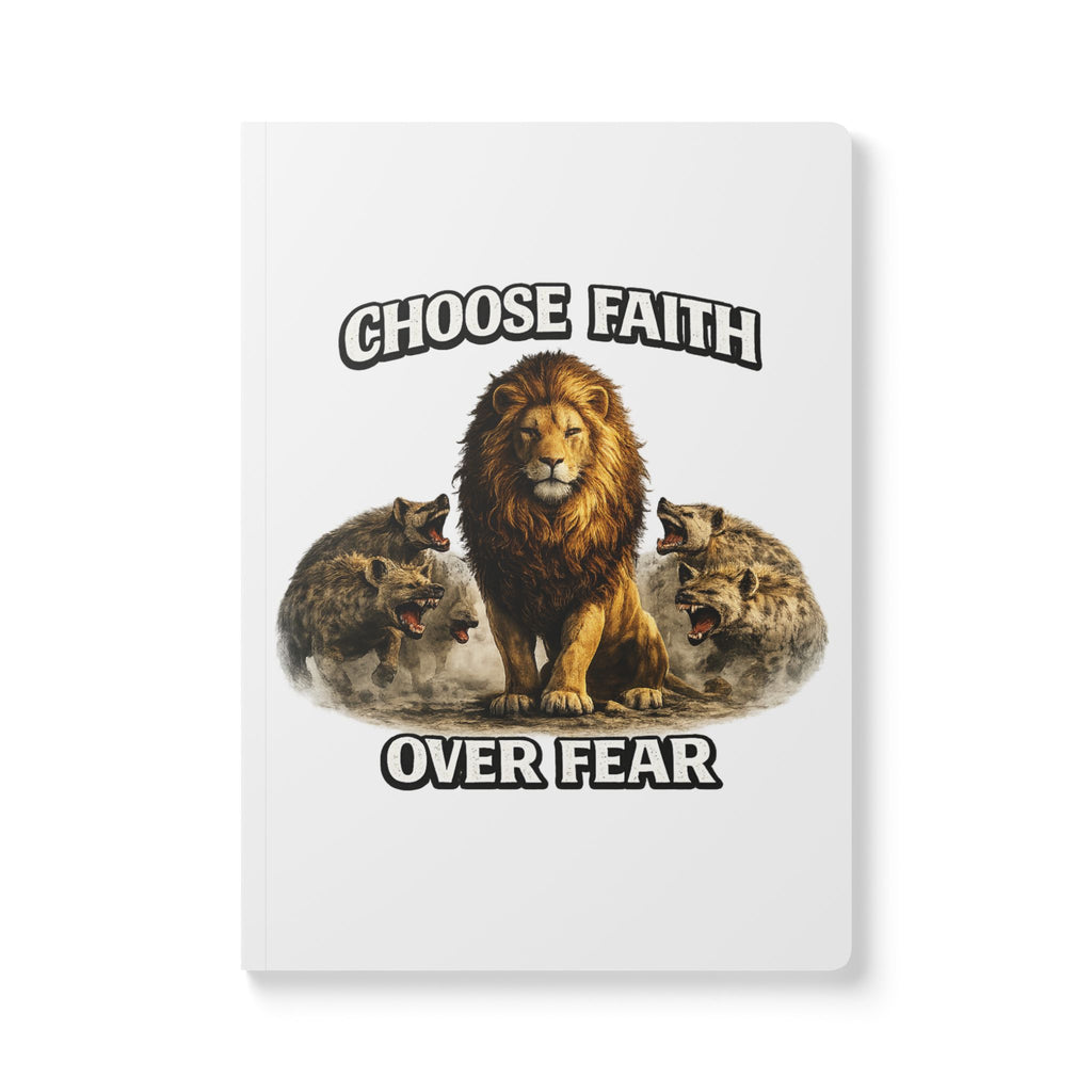Faith Journal — "Choose Faith Over Fear" Lion Design (Proverbs 28:1)