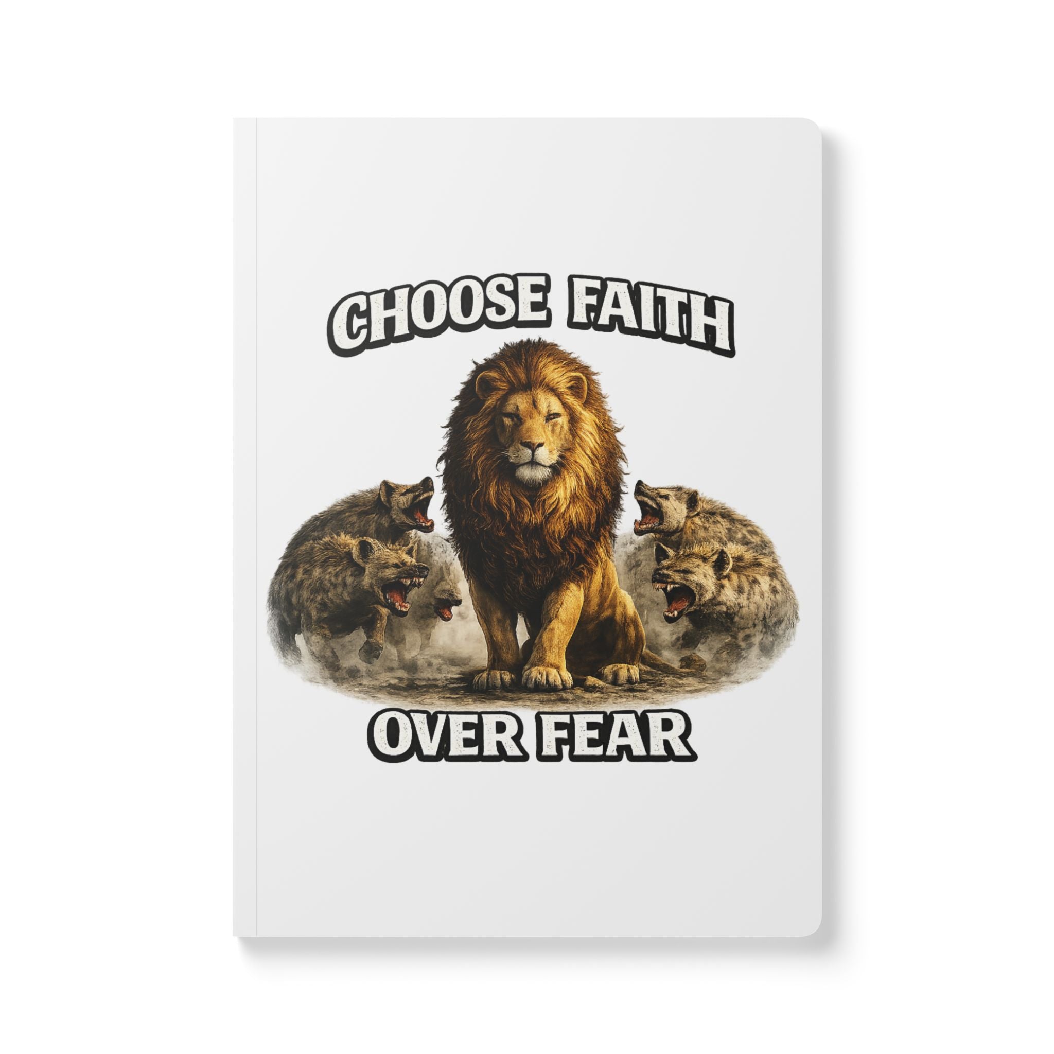 Faith Journal — "Choose Faith Over Fear" Lion Design (Proverbs 28:1)
