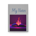 Hardcover Journal — My Notes with Flaming Book & John 8:32 Inspirational Christian Notebook