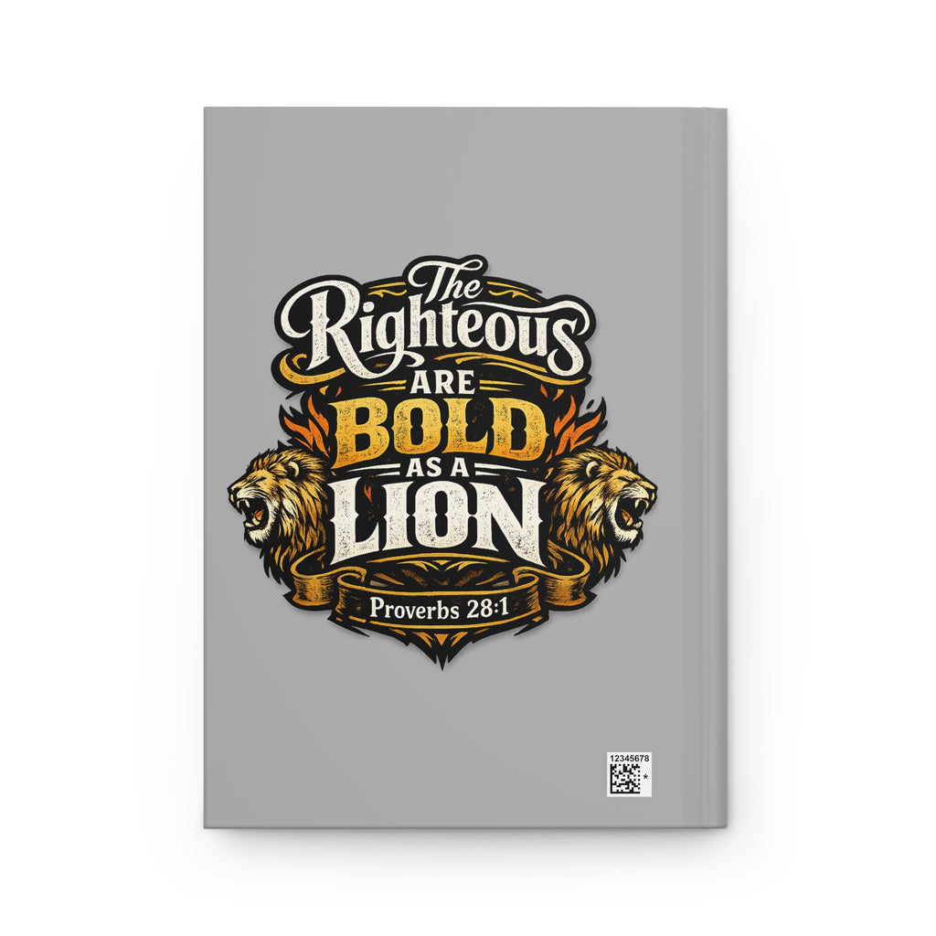 Hardcover Journal — Choose Faith Over Fear Lion Design (Proverbs 28:1)