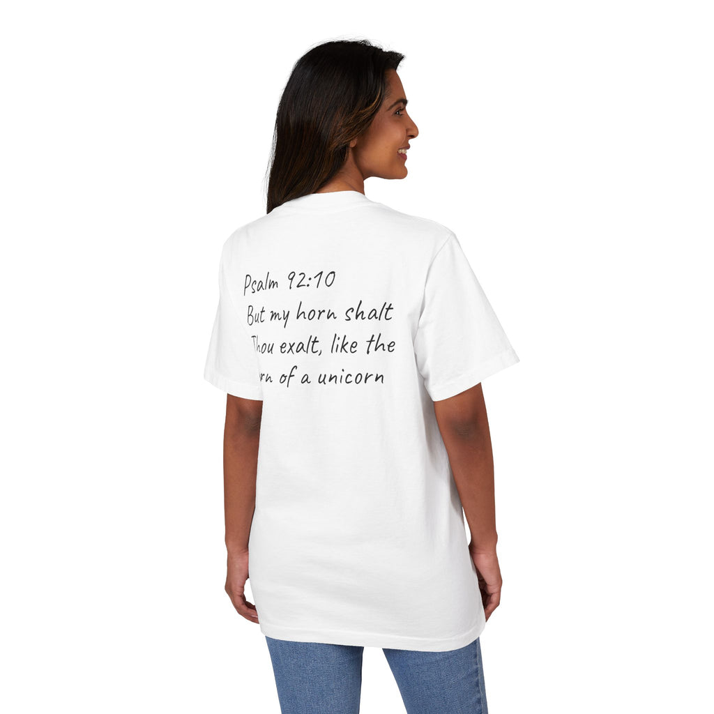 Rhinoceros Unicornis T‑Shirt — Psalm 92:10 Inspirational Rhino Graphic Tee