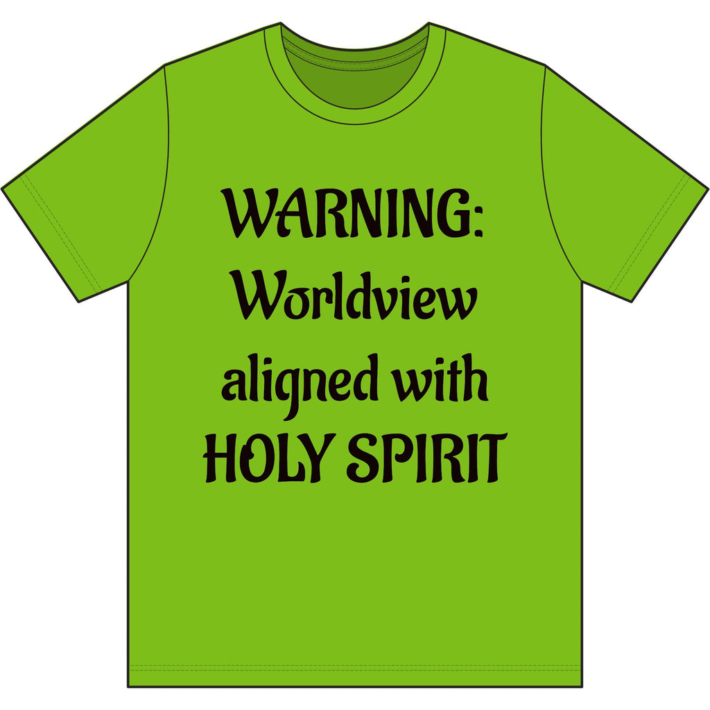 Christian T‑Shirt – Worldview with Lion & verse on back