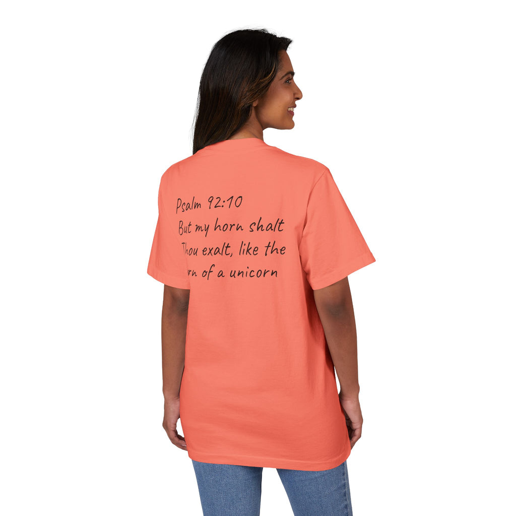 Rhinoceros Unicornis T‑Shirt — Psalm 92:10 Inspirational Rhino Graphic Tee