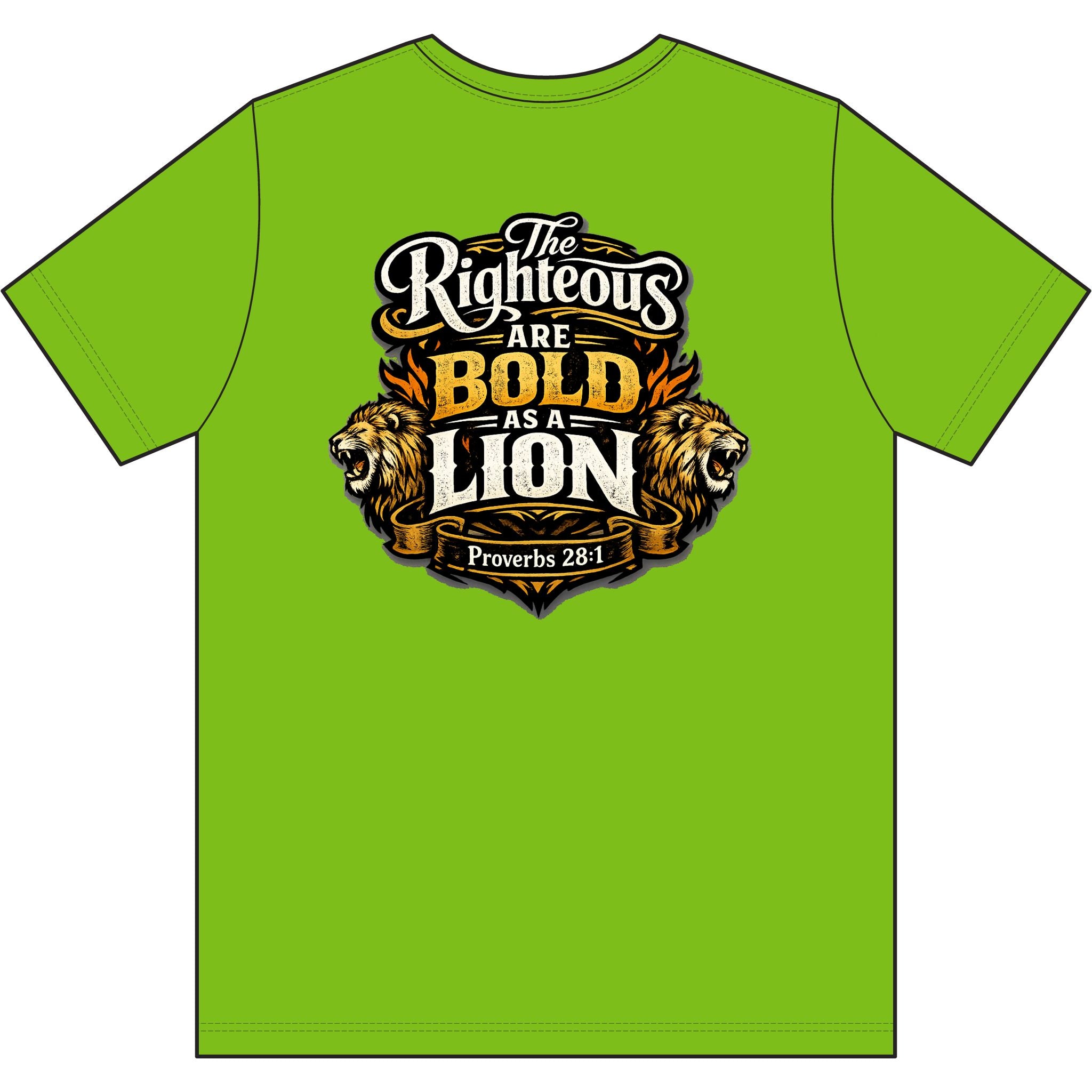 Christian T‑Shirt – Worldview with Lion & verse on back