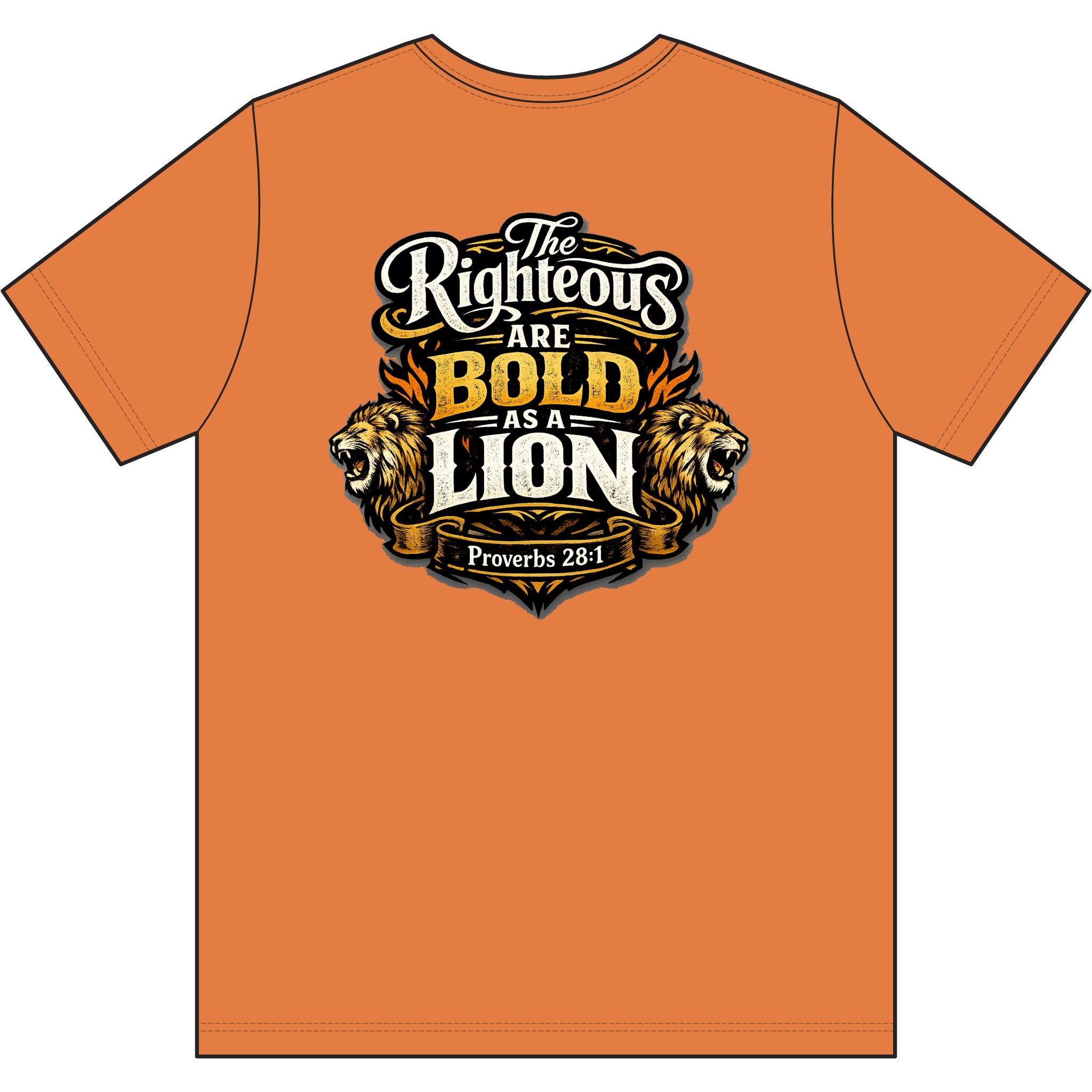 Christian T‑Shirt – Worldview with Lion & verse on back