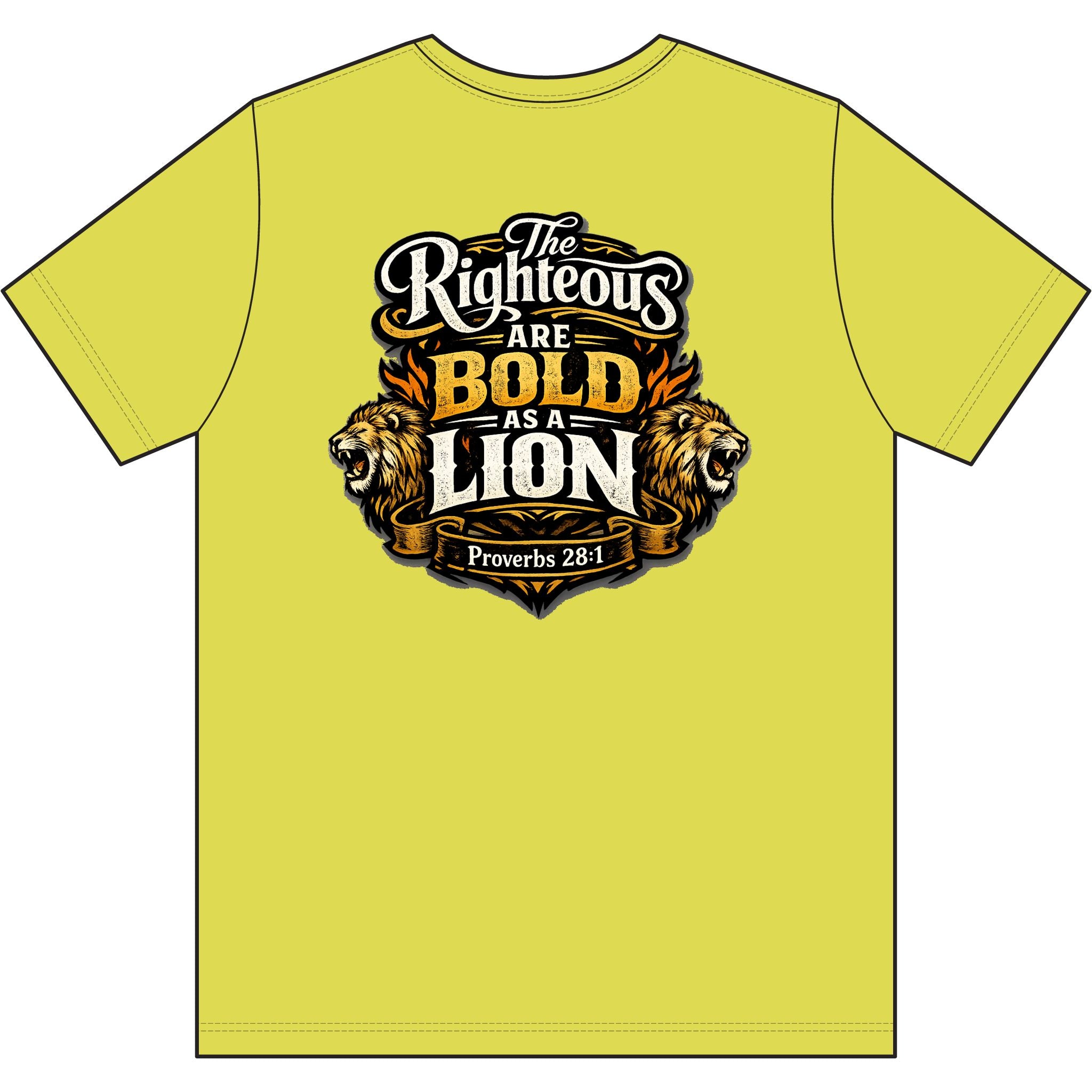 Christian T‑Shirt – Worldview with Lion & verse on back