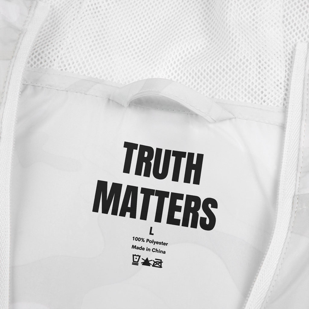 Truth Matters Windbreaker Jacket — Flame Logo Hooded Windbreaker