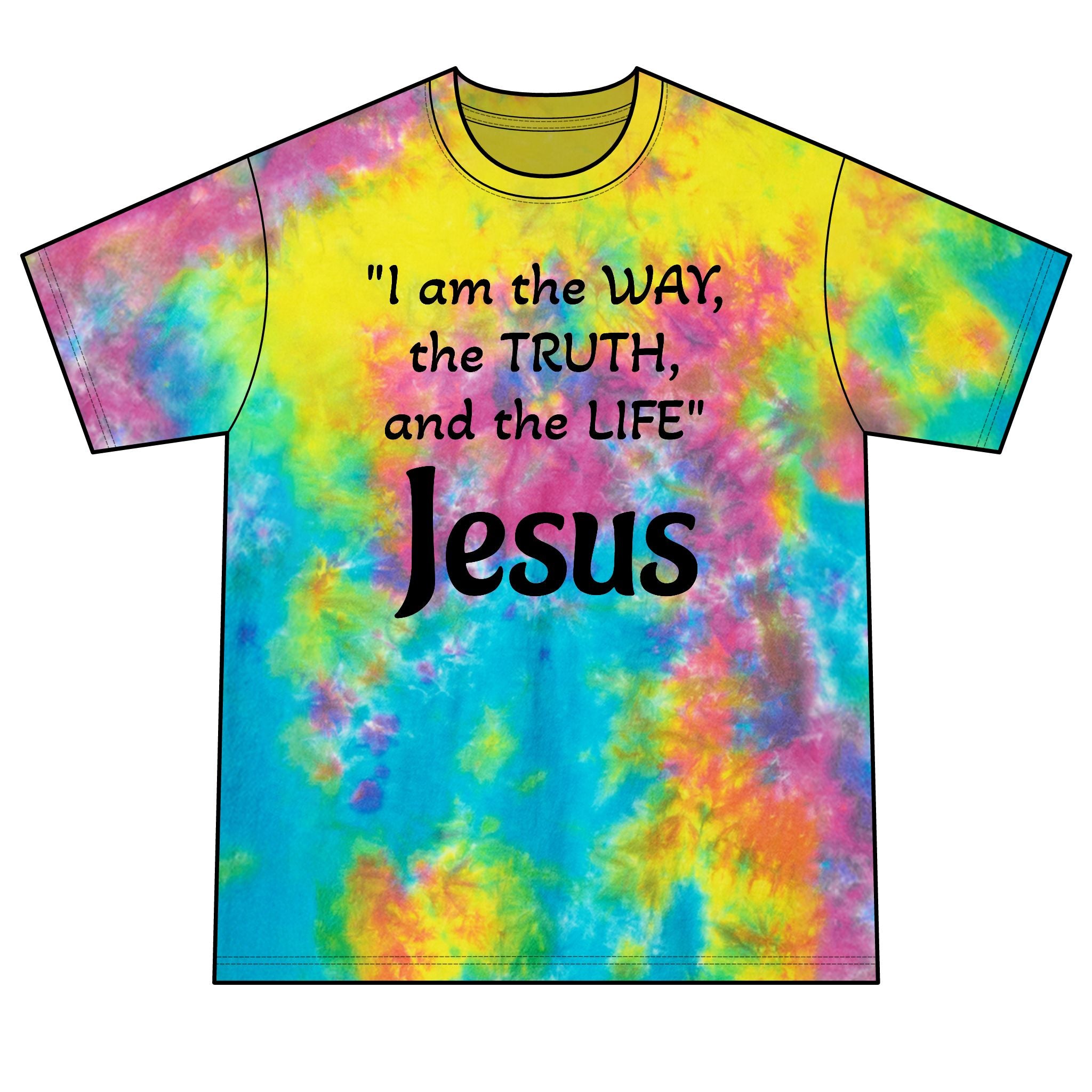 The Way Tie-Dye Tee — John 14:6 Christian Scripture Shirt