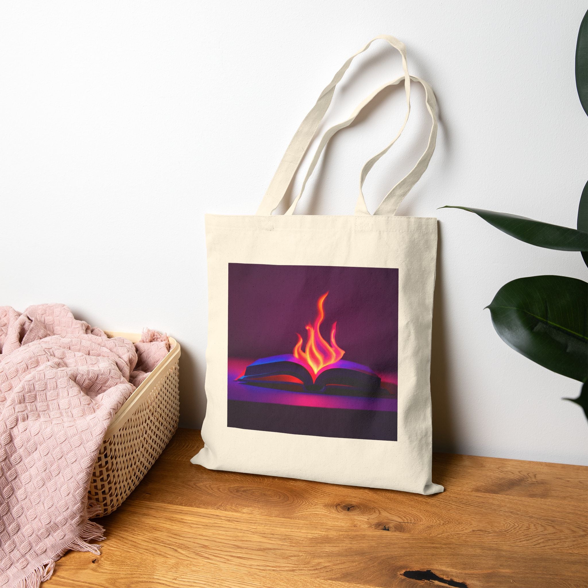 Truth Matters Canvas Tote Bag — Flaming Book Graphic Cotton Shopper