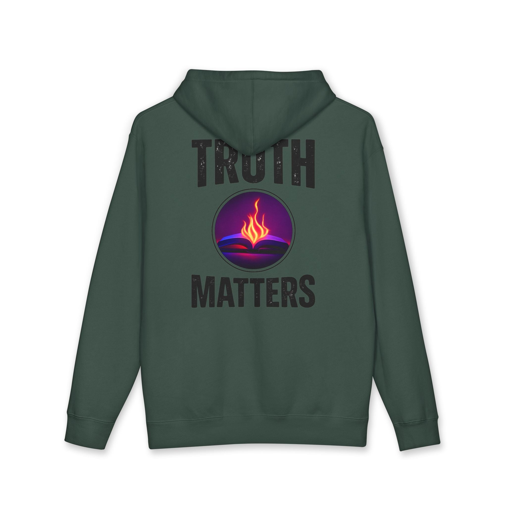 Truth Matters Hoodie — Spiritual Flame Graphic Hooded Sweatshirt