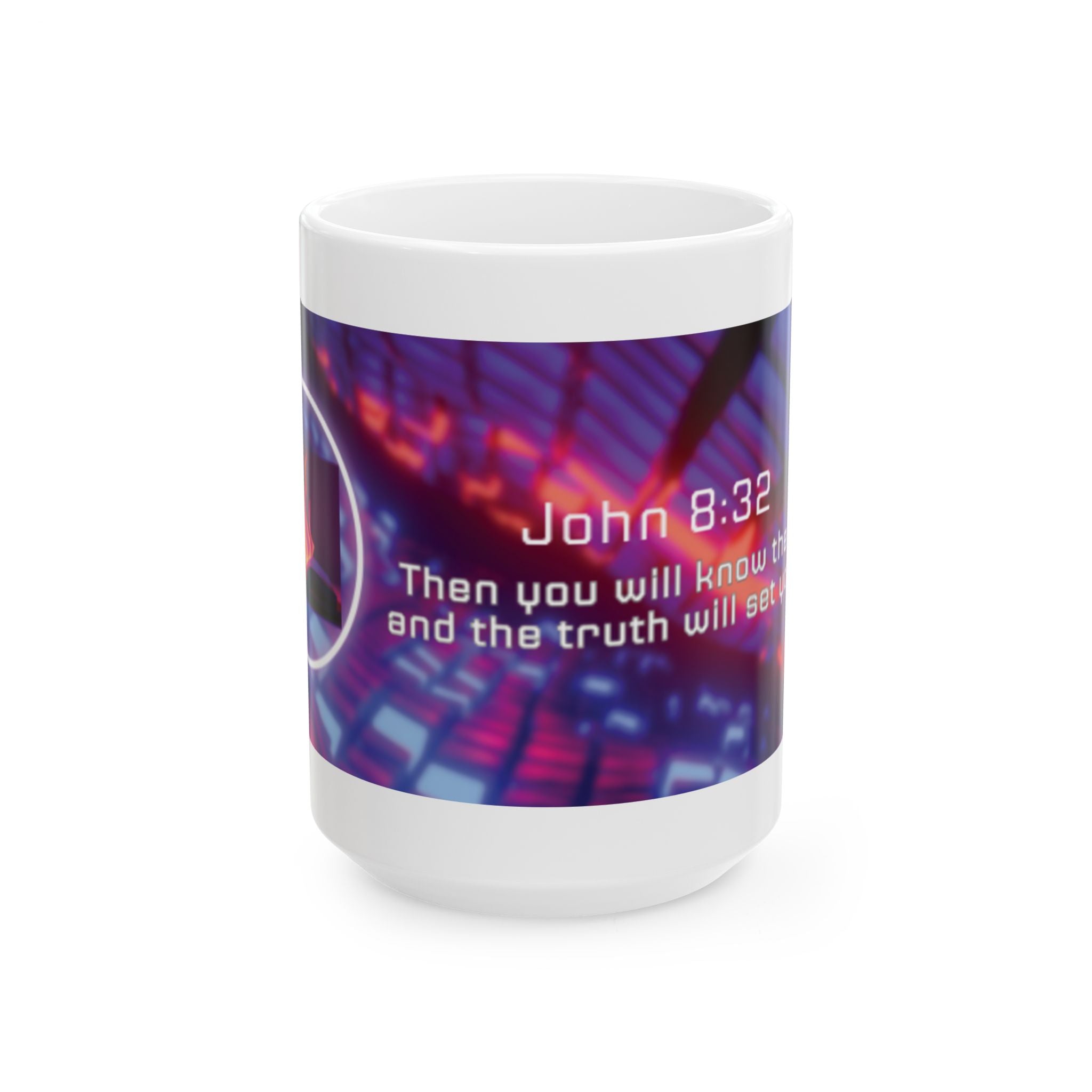 Mug de Foi Chrétienne — Jean 8:32 « Connaissez la Vérité » Tasse à Café en Céramique Inspirante (325 ml et 444 ml)