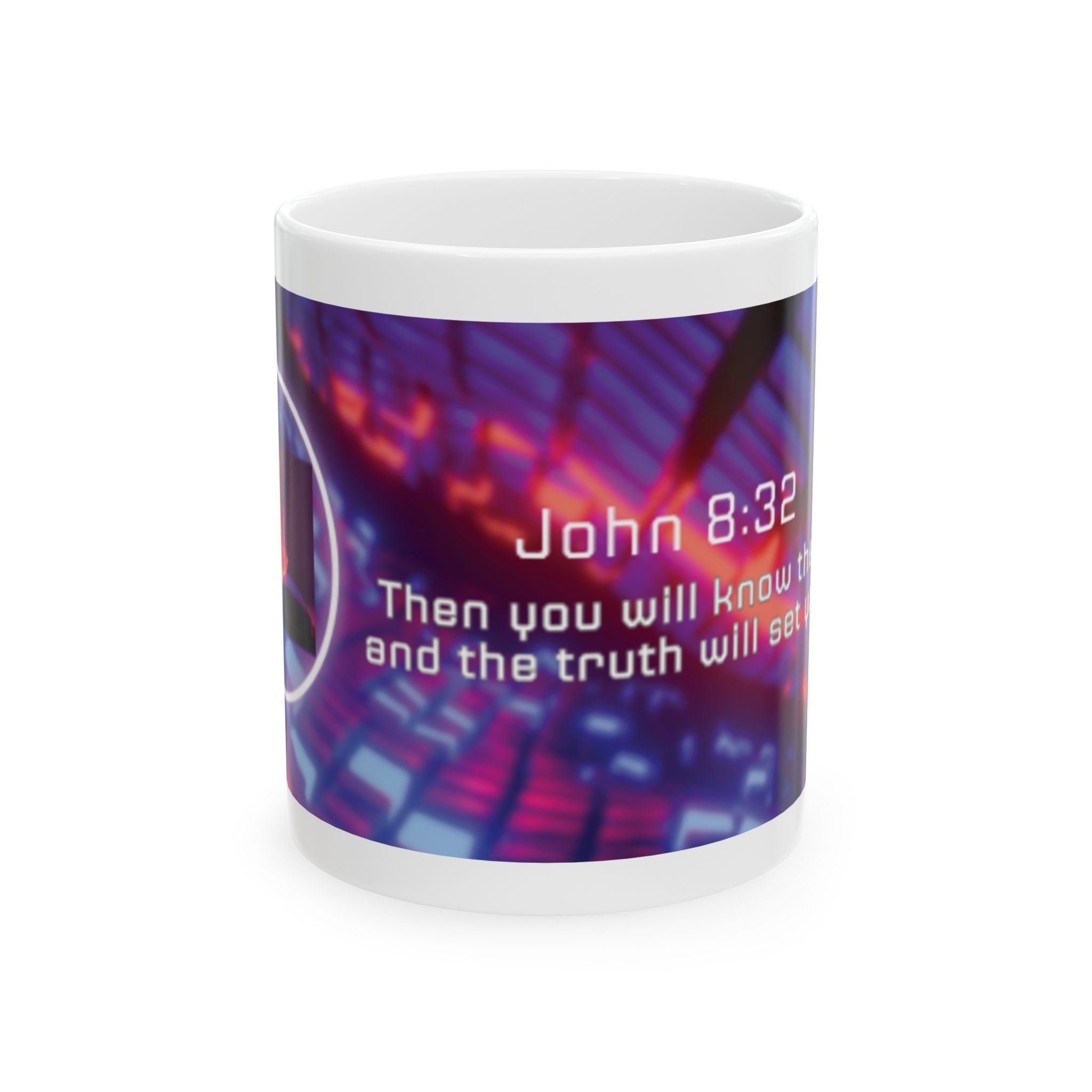 Mug de Foi Chrétienne — Jean 8:32 « Connaissez la Vérité » Tasse à Café en Céramique Inspirante (325 ml et 444 ml)