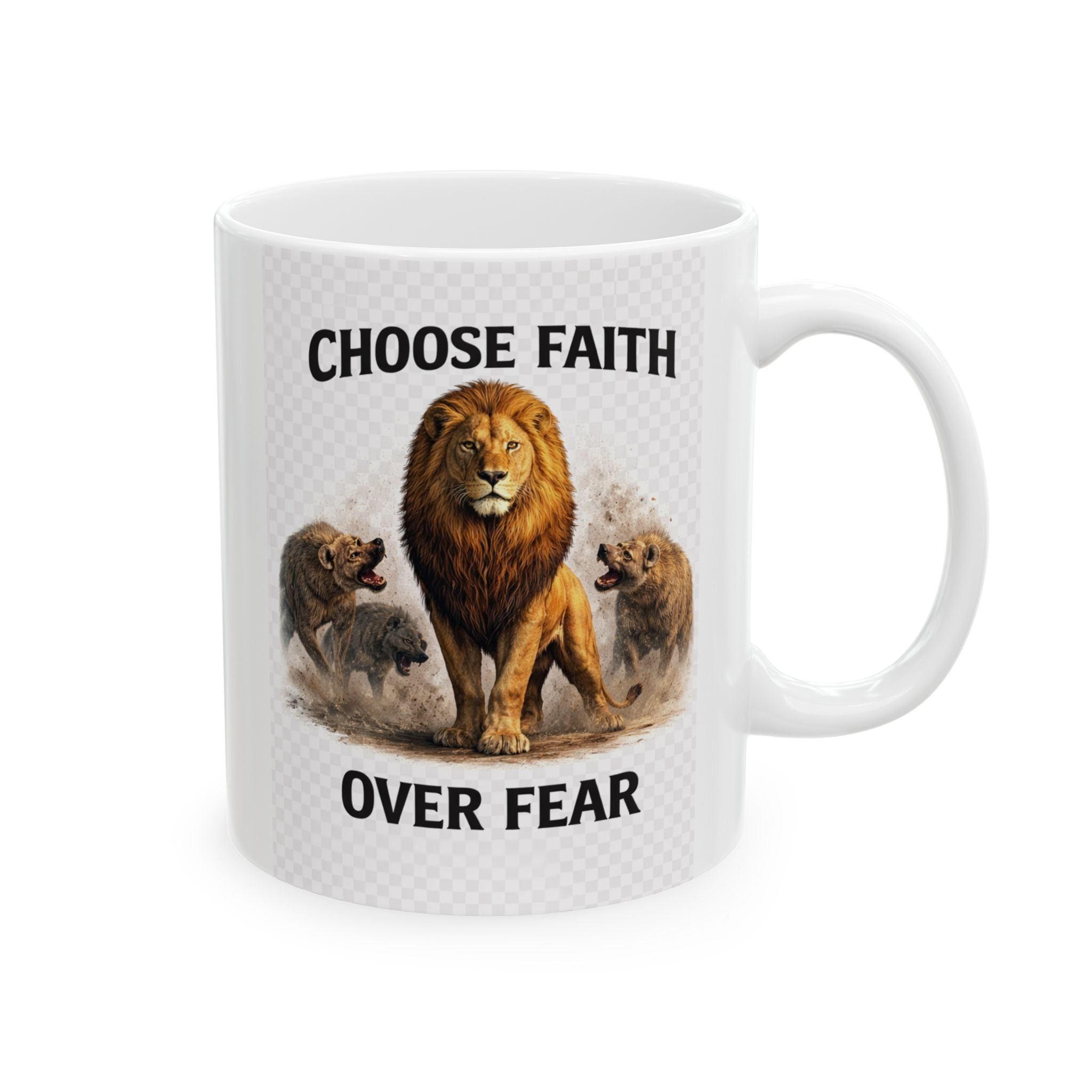 Mug en céramique - Mug à café inspirant « Choisir la foi plutôt que la peur » (325 ml, 443 ml)