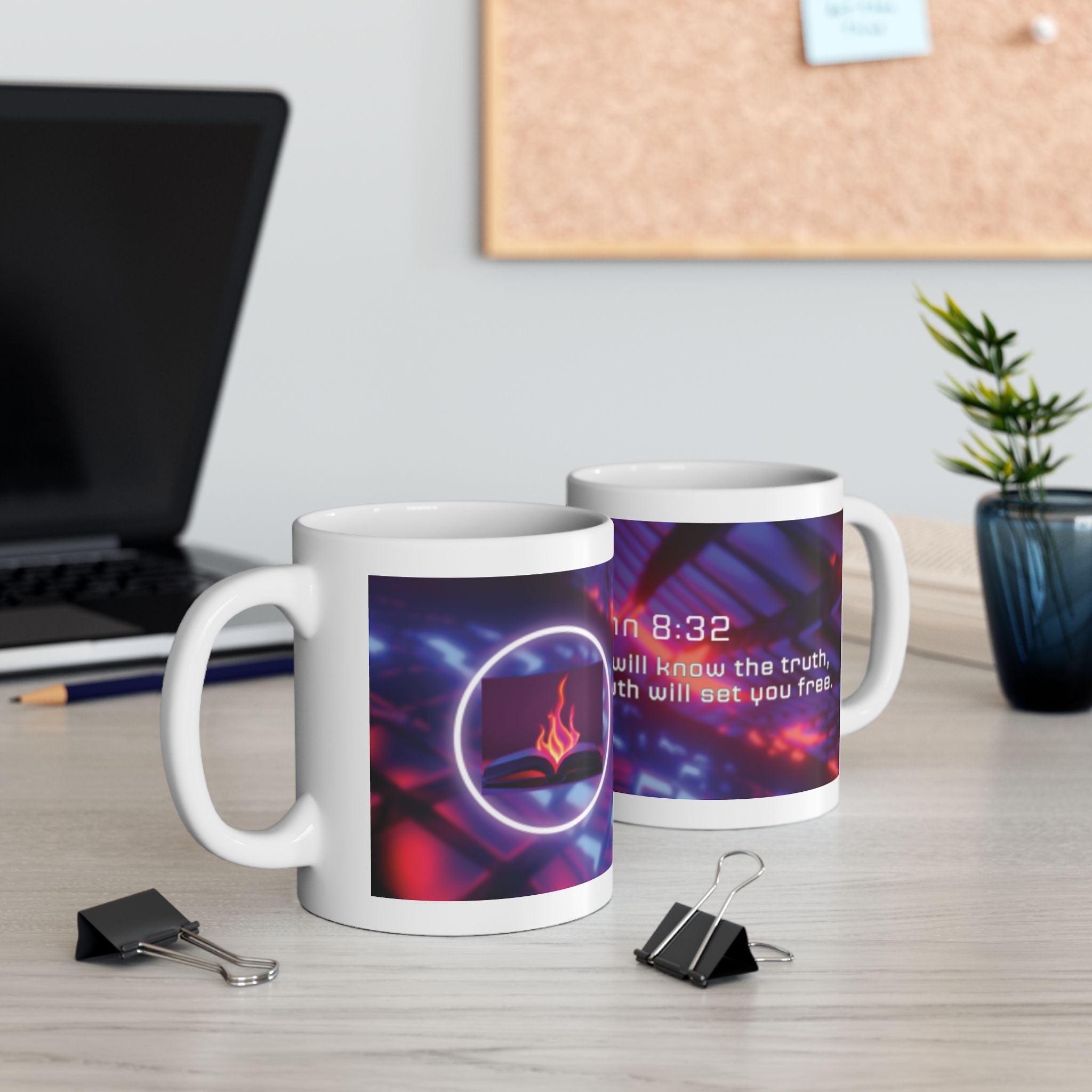 Mug de Foi Chrétienne — Jean 8:32 « Connaissez la Vérité » Tasse à Café en Céramique Inspirante (325 ml et 444 ml)