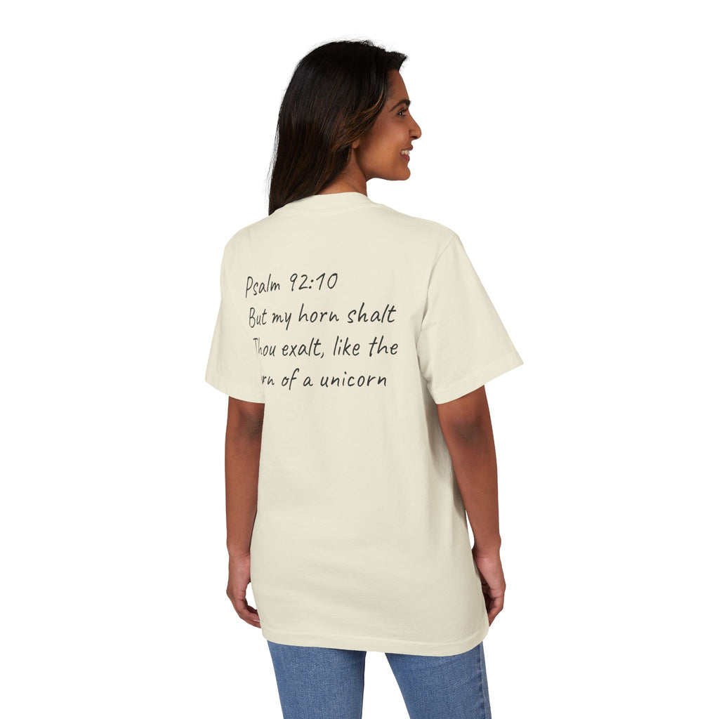 Rhinoceros Unicornis T‑Shirt — Psalm 92:10 Inspirational Rhino Graphic Tee