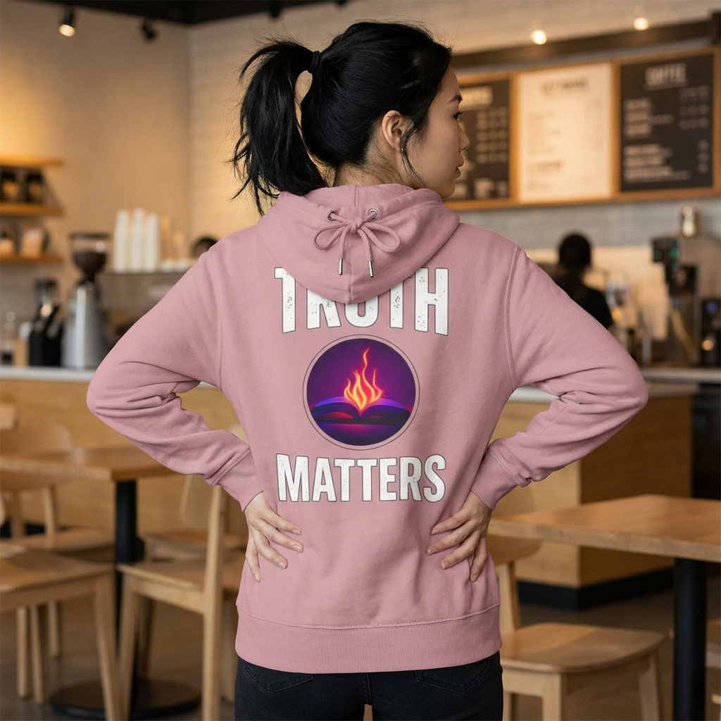 Truth Matters Hoodie — Spiritual Flame Graphic Hooded Sweatshirt