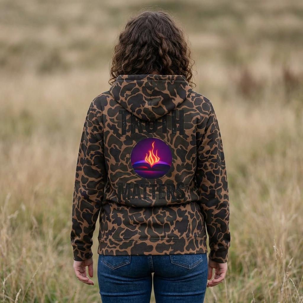 Truth Matters Hoodie — Spiritual Flame Graphic Hooded Sweatshirt