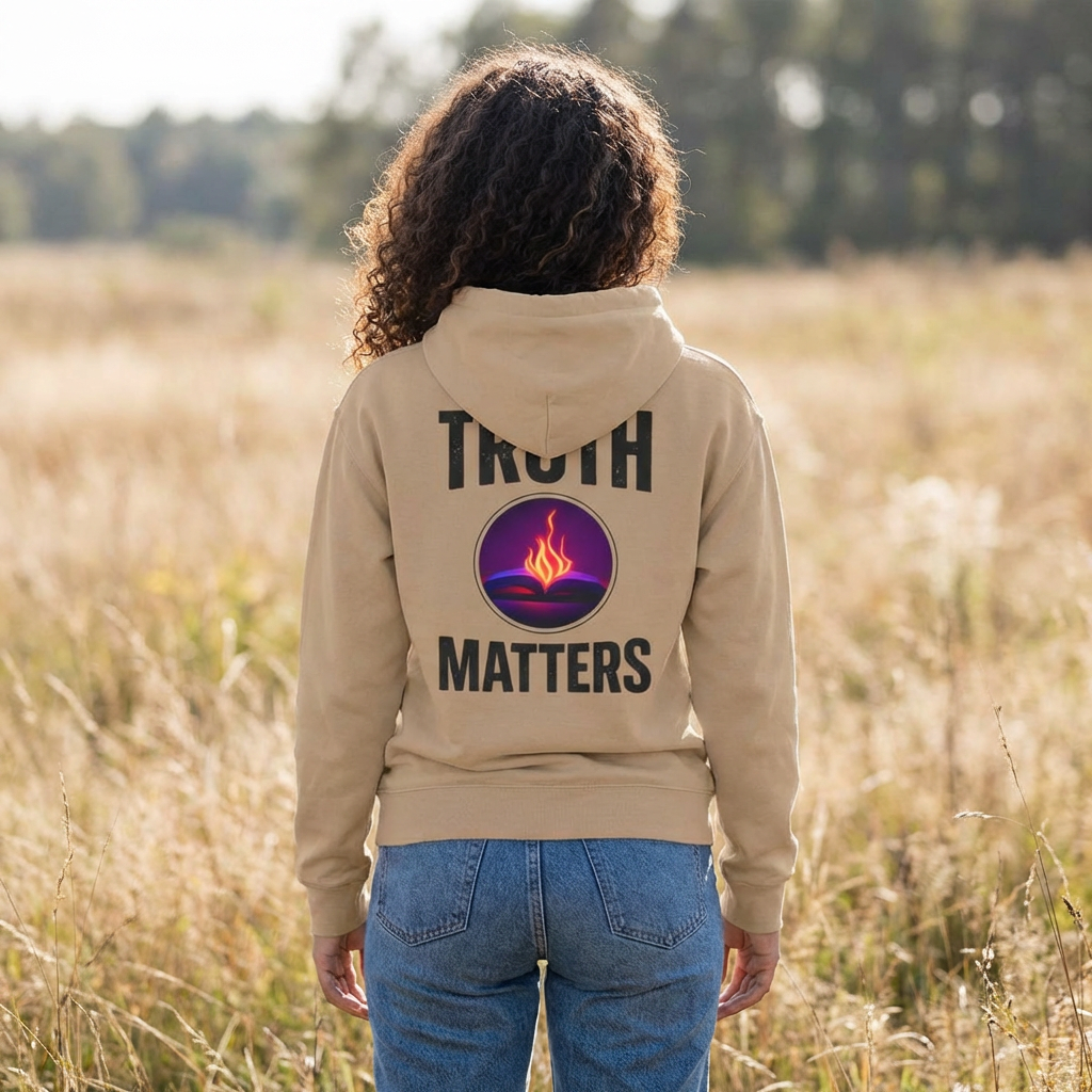 Truth Matters Hoodie — Spiritual Flame Graphic Hooded Sweatshirt