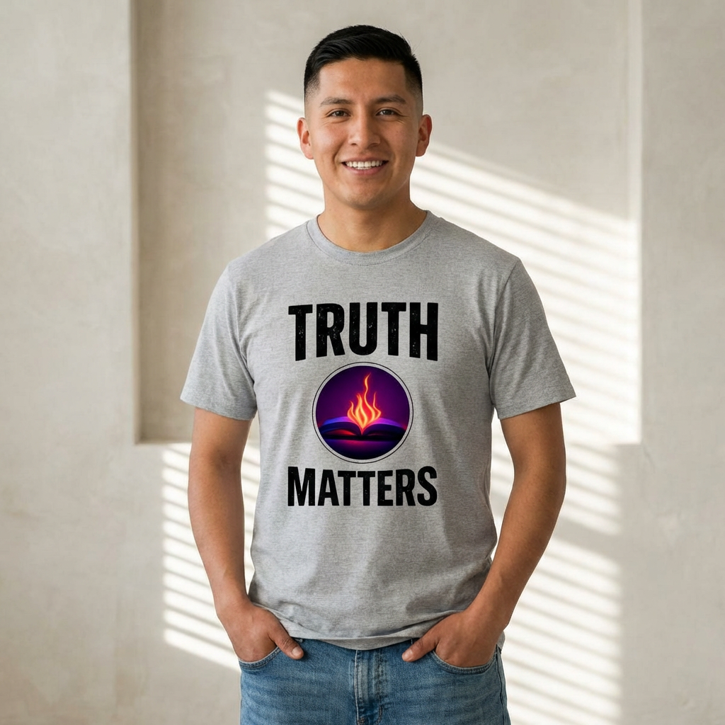 Truth Matters Brand T‑Shirt — Christian Faith Tee with Bible verse on back