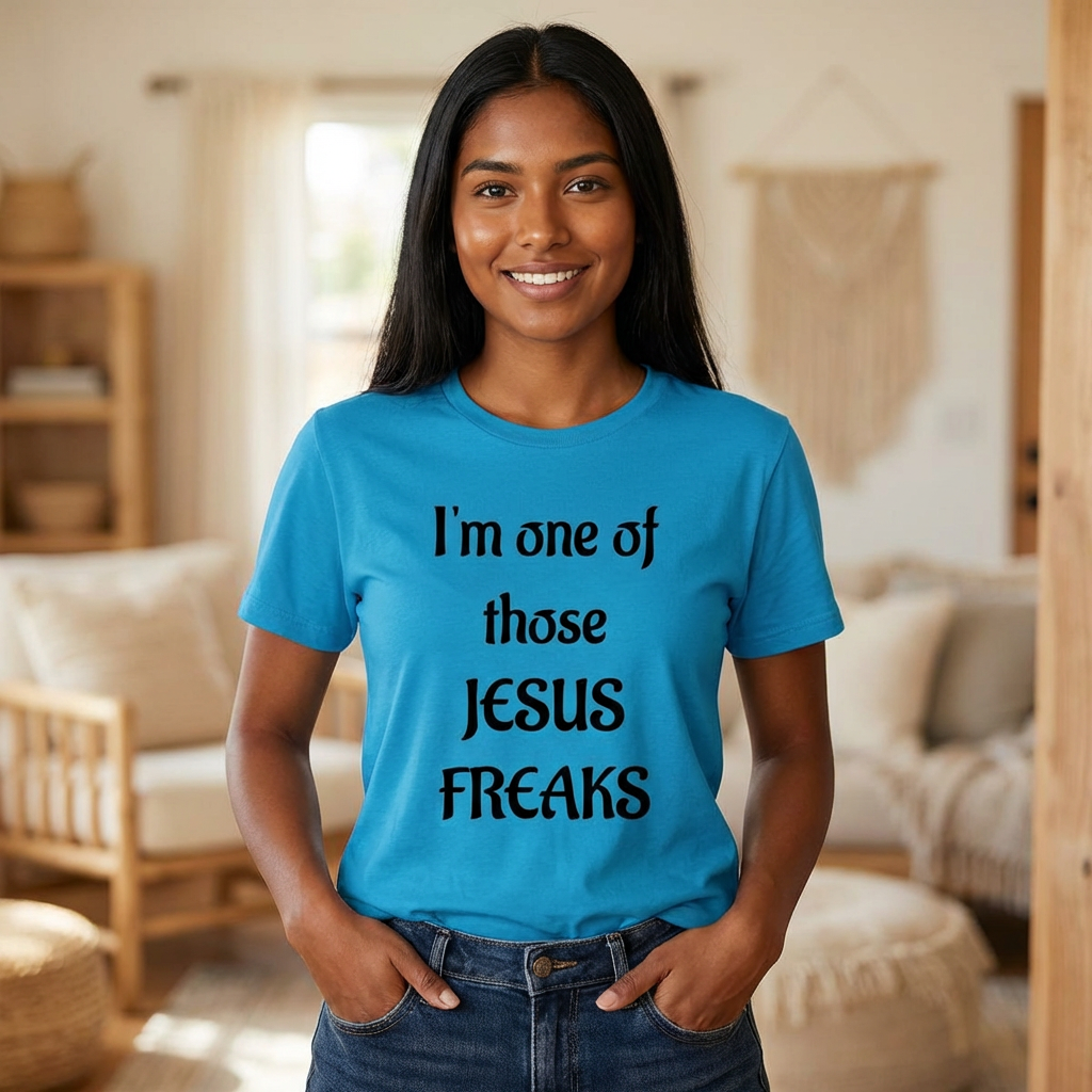 Jesus Freak Christian T-shirt with Decorative Cross