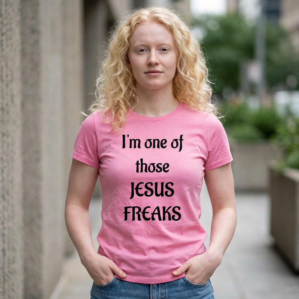 Jesus Freak Christian T-shirt with Decorative Cross