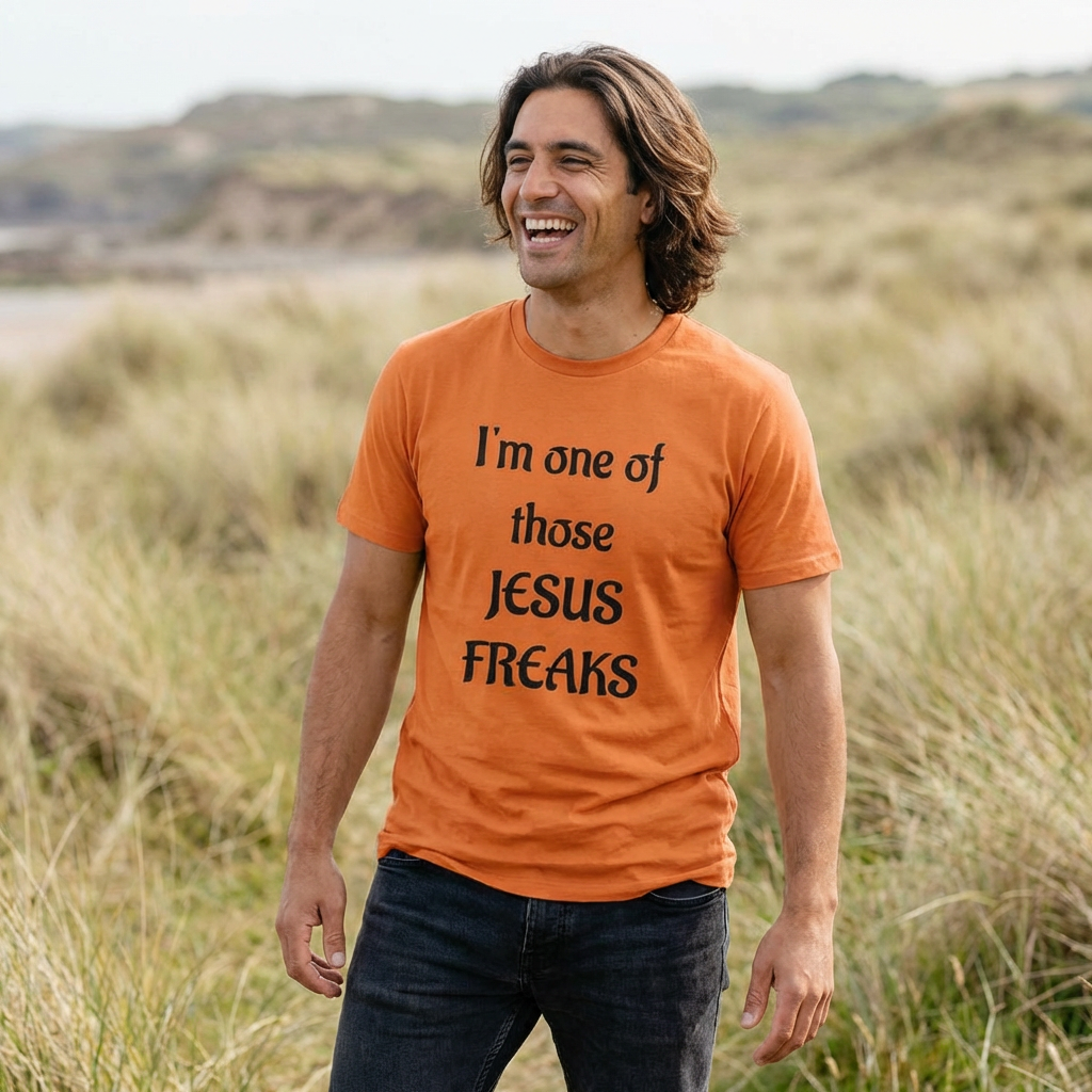 Jesus Freak Christian T-shirt with Decorative Cross