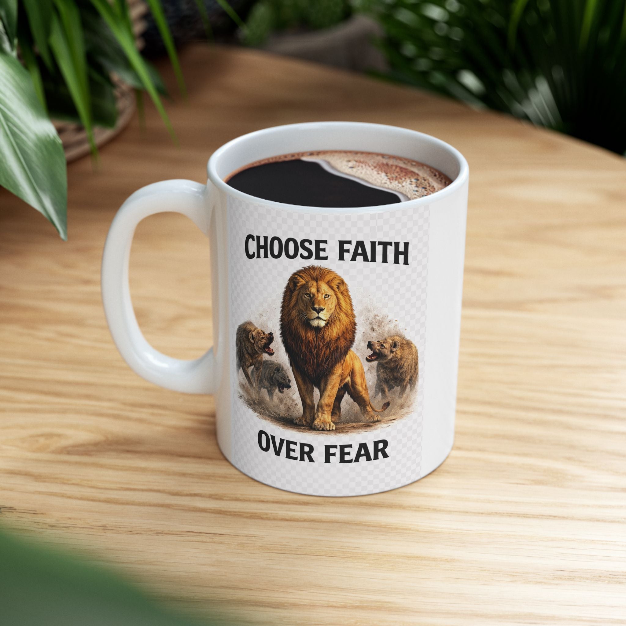 Mug en céramique - Mug à café inspirant « Choisir la foi plutôt que la peur » (325 ml, 443 ml)