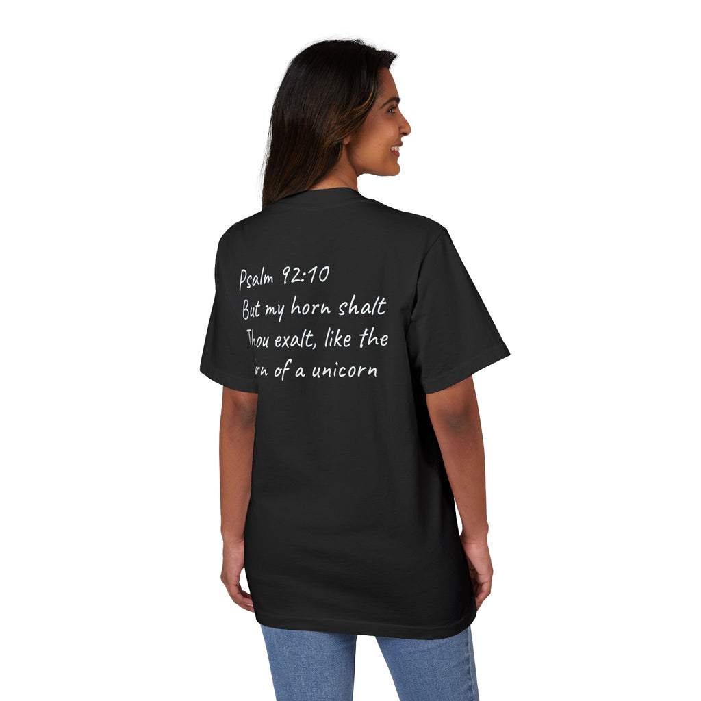 Rhinoceros Unicornis T‑Shirt — Psalm 92:10 Inspirational Rhino Graphic Tee