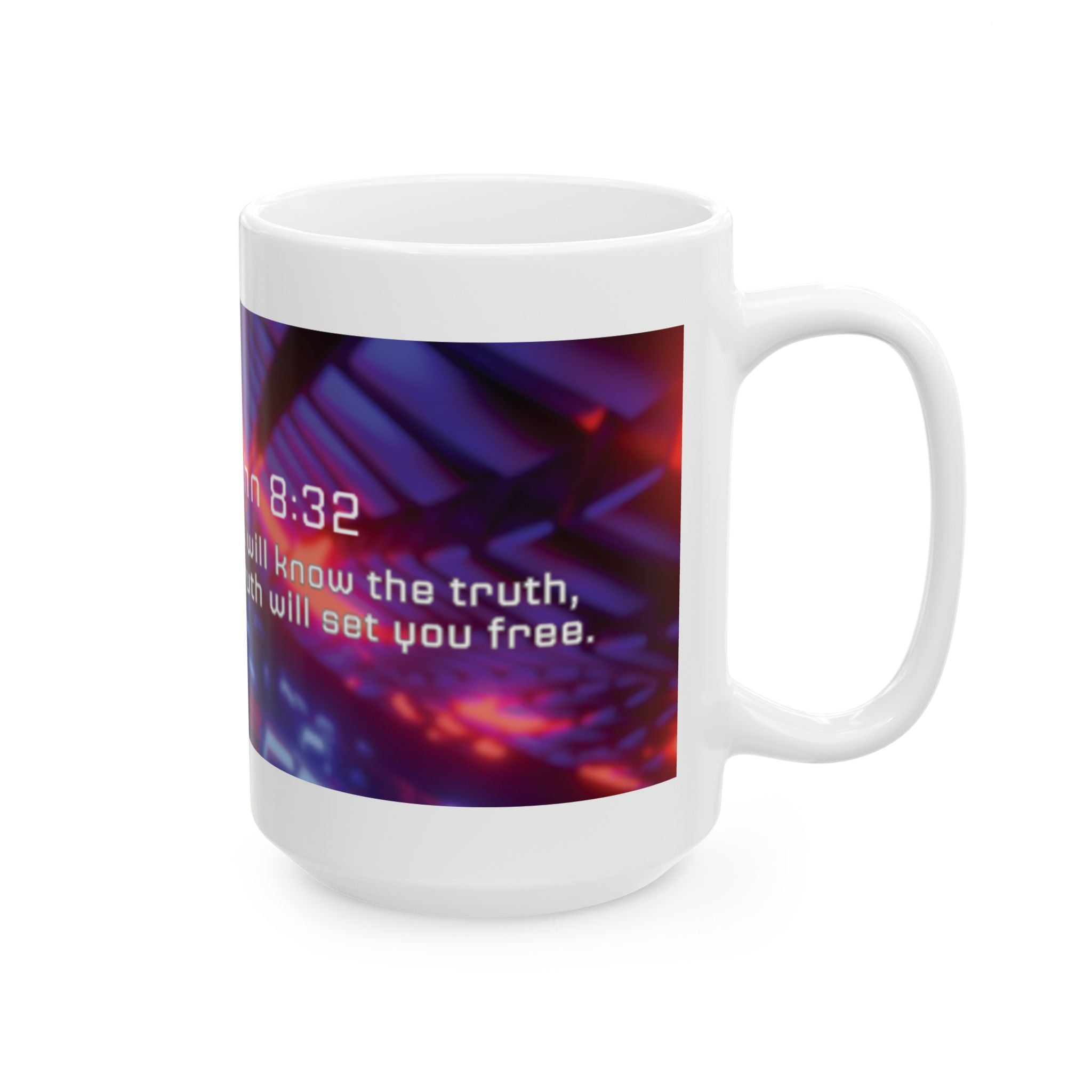 Mug de Foi Chrétienne — Jean 8:32 « Connaissez la Vérité » Tasse à Café en Céramique Inspirante (325 ml et 444 ml)
