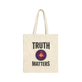 Truth Matters Canvas Tote Bag — Flaming Book Graphic Cotton Shopper