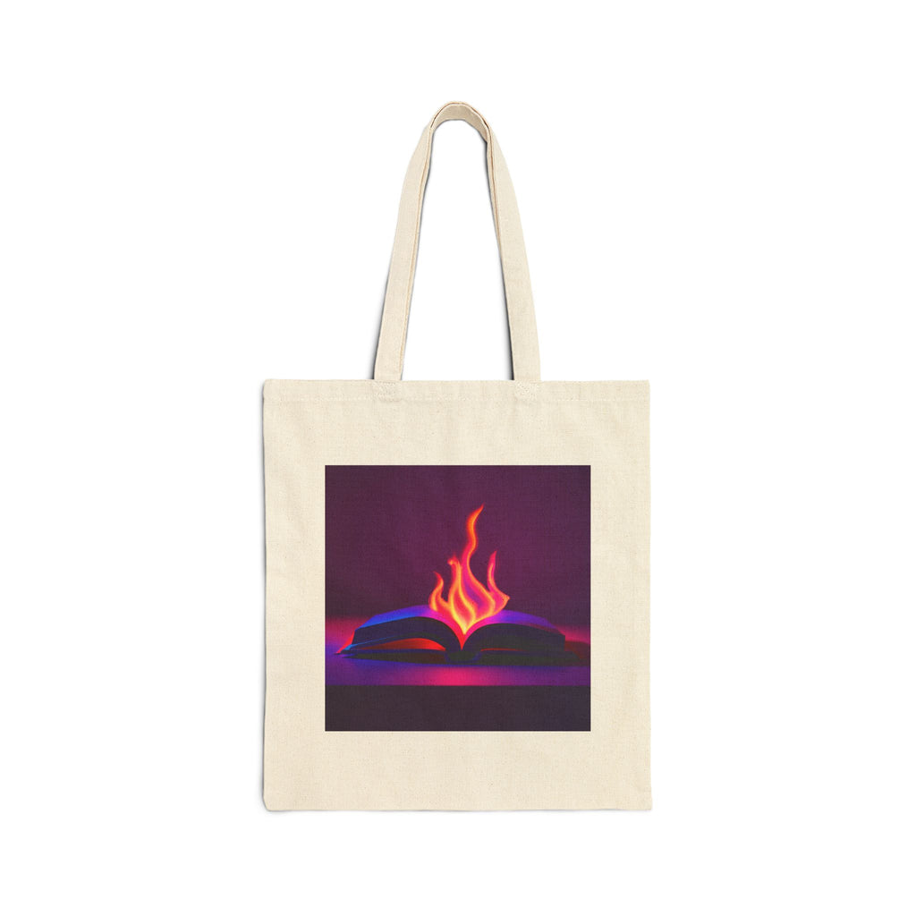 Truth Matters Canvas Tote Bag — Flaming Book Graphic Cotton Shopper