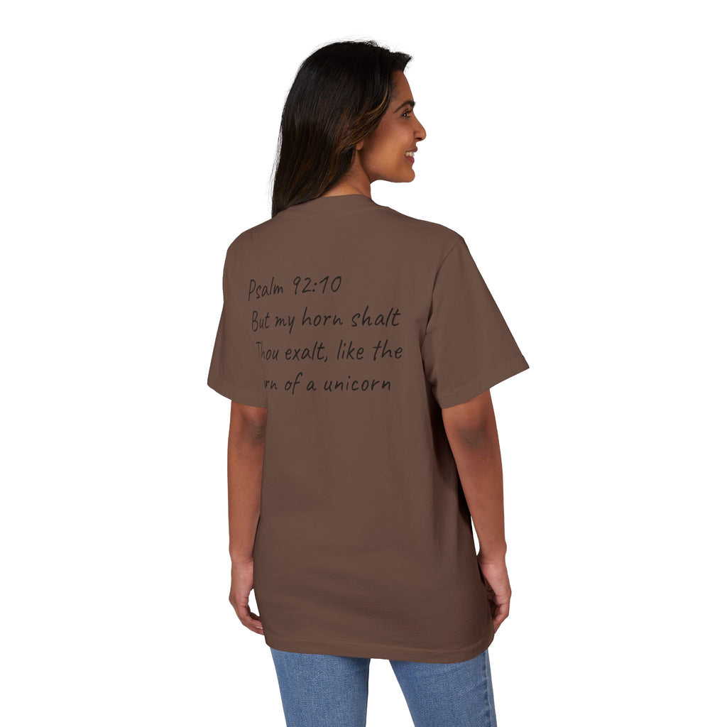 Rhinoceros Unicornis T‑Shirt — Psalm 92:10 Inspirational Rhino Graphic Tee