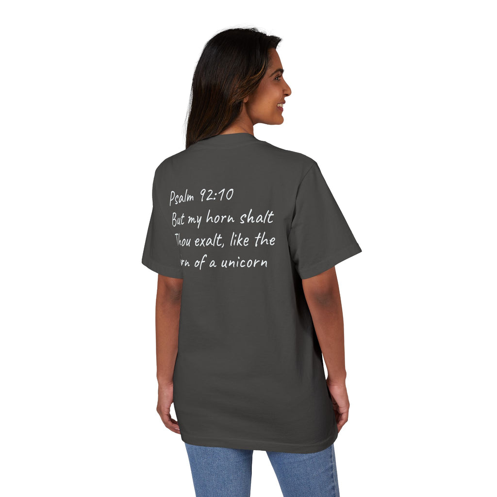 Rhinoceros Unicornis T‑Shirt — Psalm 92:10 Inspirational Rhino Graphic Tee