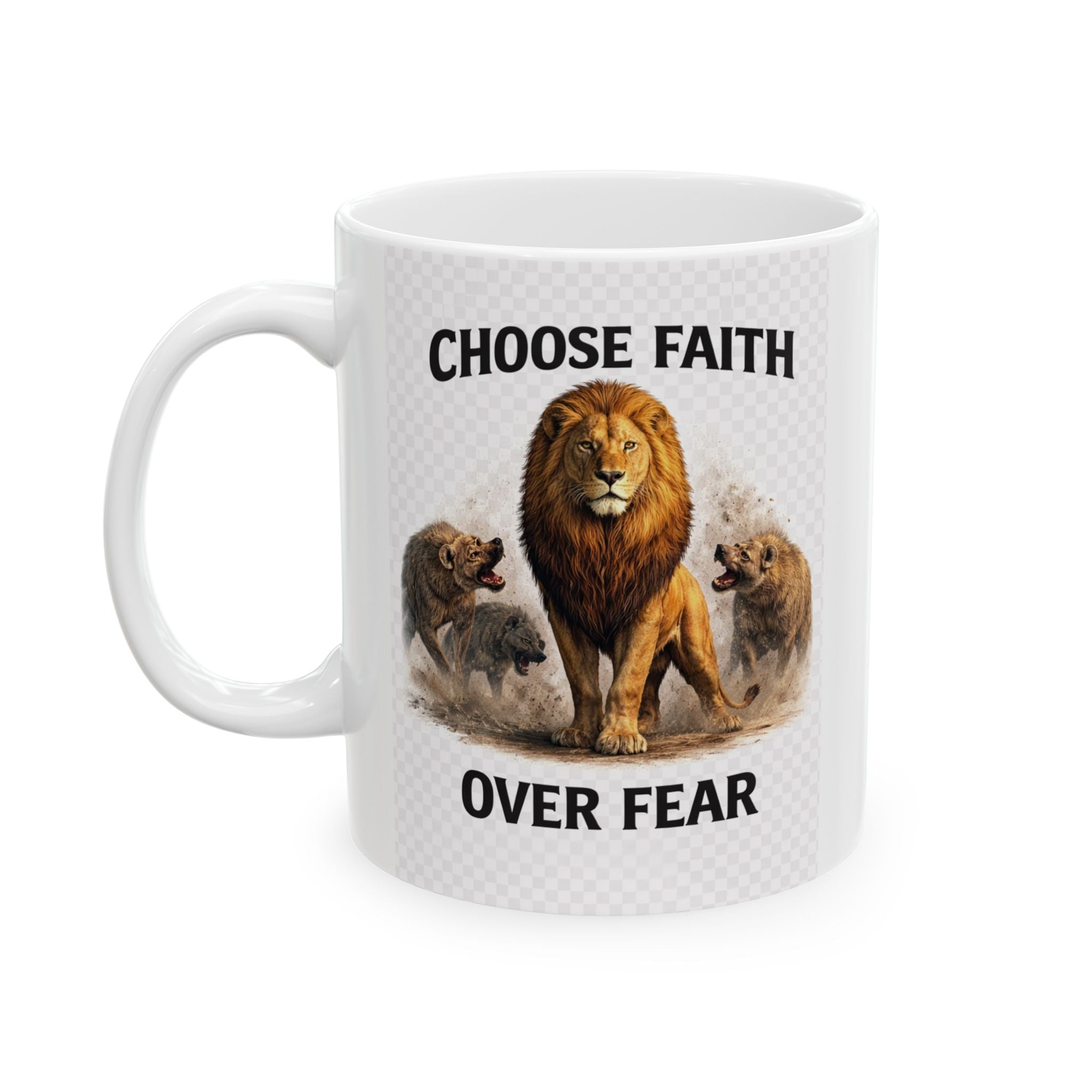 Mug en céramique - Mug à café inspirant « Choisir la foi plutôt que la peur » (325 ml, 443 ml)