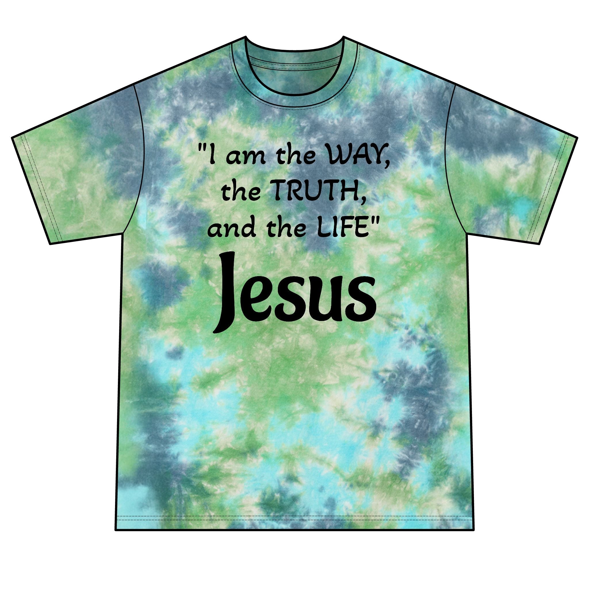 The Way Tie-Dye Tee — John 14:6 Christian Scripture Shirt