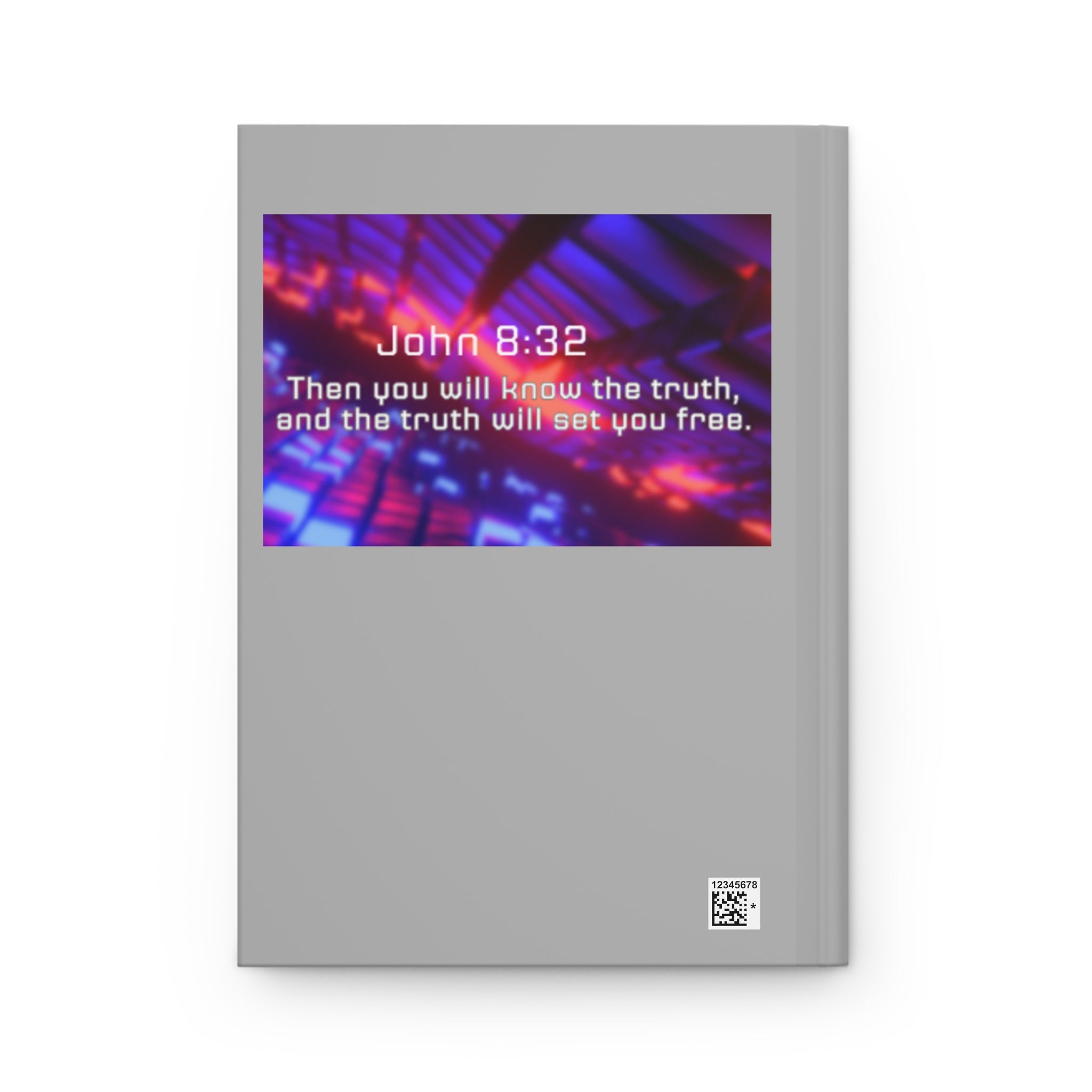 Hardcover Journal — My Notes with Flaming Book & John 8:32 Inspirational Christian Notebook